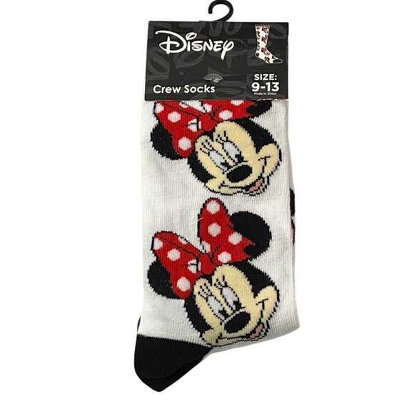 Disney Minnie Mouse Socks Womens Funny Novelty Cartoon Crew Gift - Picture 1 of 4